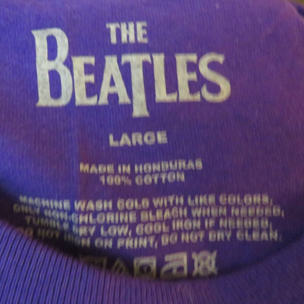 The Beatles Purple Cotton Long Sleeve Band Tee Unisex Adult Size Large - Picture 5 of 5